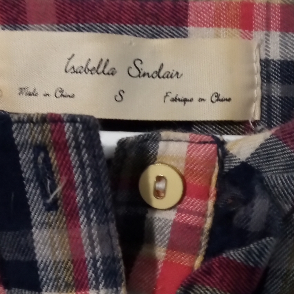 Navy and Red Ruffled Isabella Sinclair Ruffle Henley - Picture 2 of 4